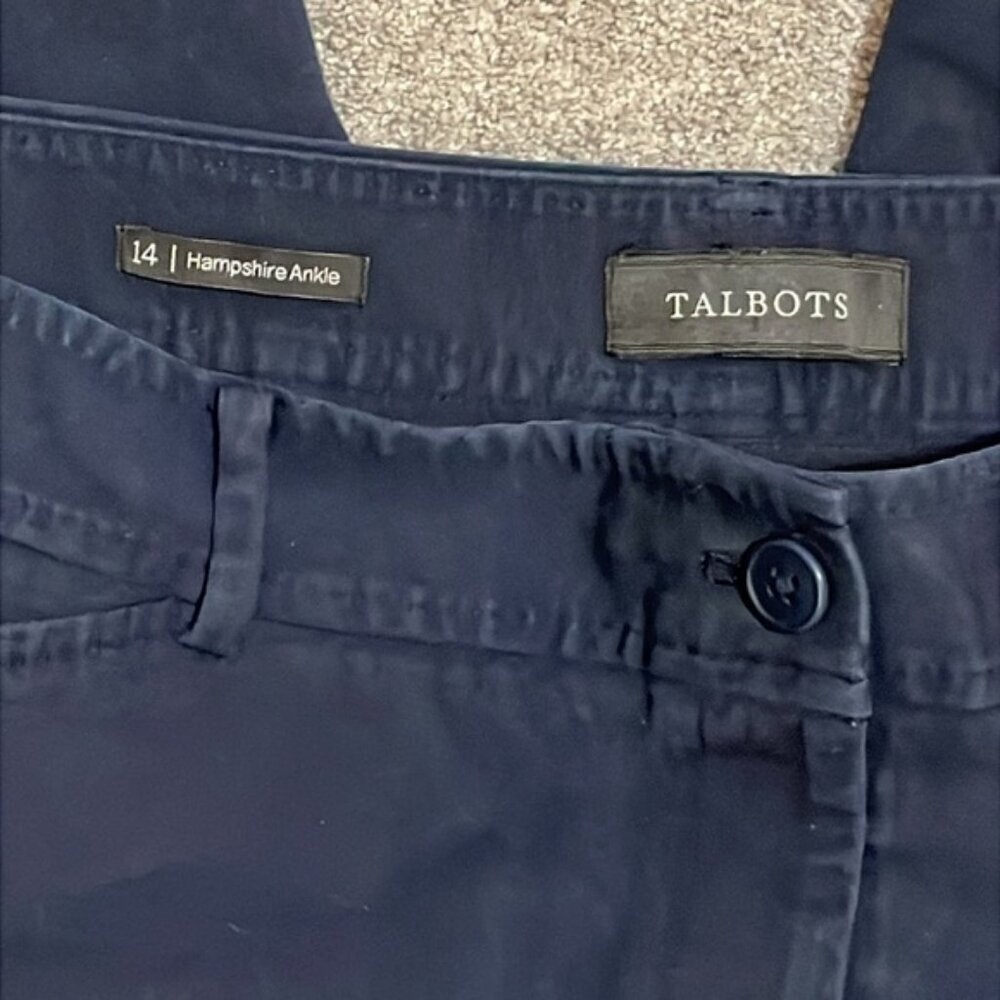 EC Talbot Hampshire Ankle Khaki Pants - Navy - Size 14 - Picture 4 of 4